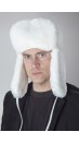 White rex rabbit fur hat Russian style